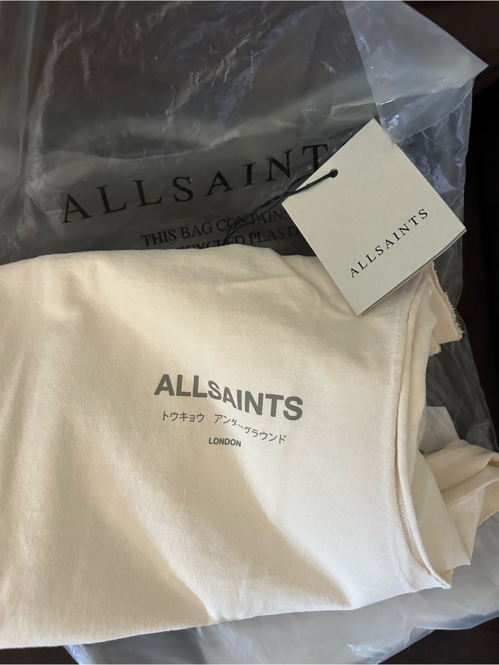 AllSaints Soft Cream Crewneck Tee